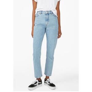 Monki Jeans Kimono High Relaxed 100% Cotton Mom Light Wash Women’s Size 28